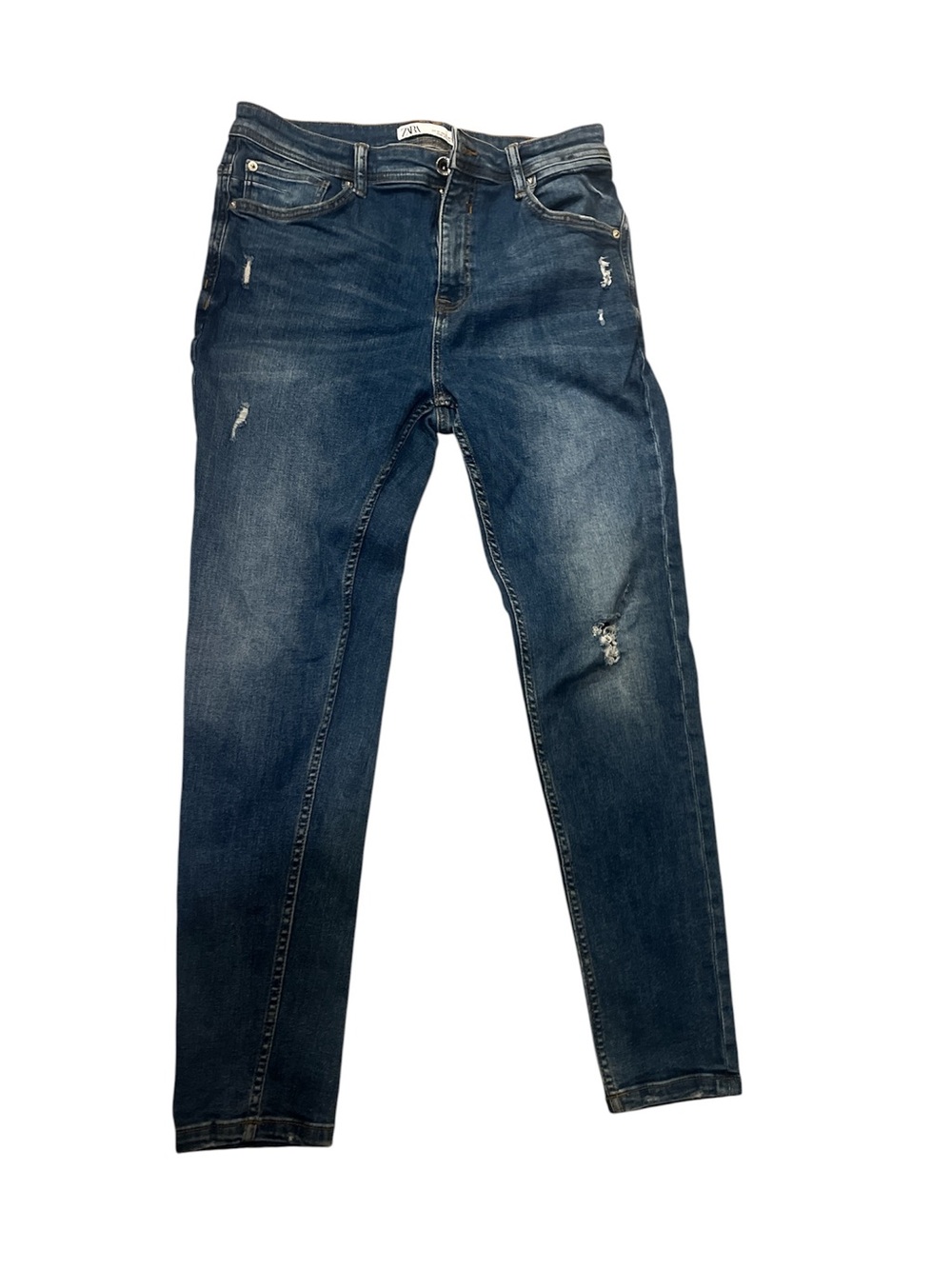 Zara Slim Fit Blue Distressed Men's Jeans